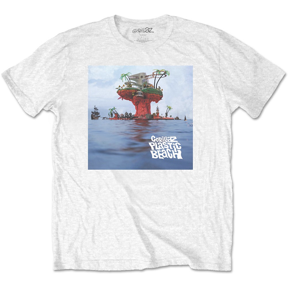 Gorillaz - Plastic Beach Herren T-Shirt - Weiß